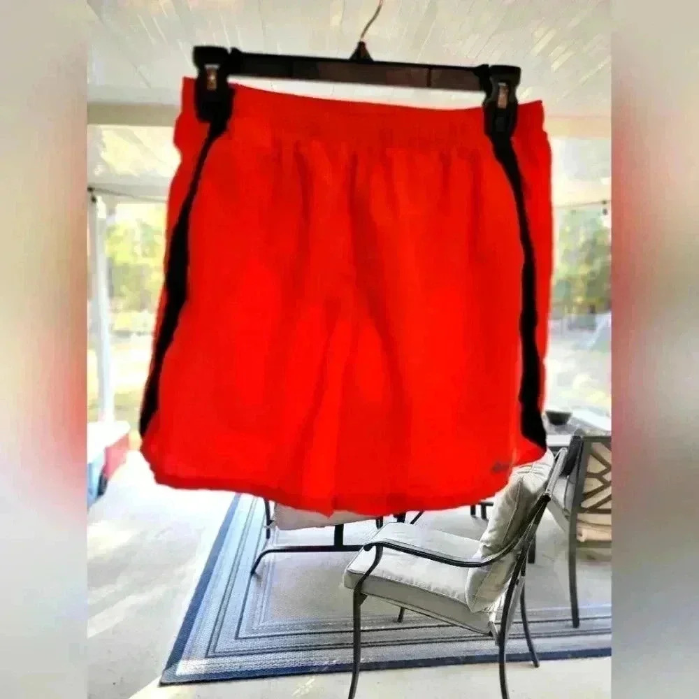 Orange women's running shorts Nike Dri fit size Small with panties built-in $13
